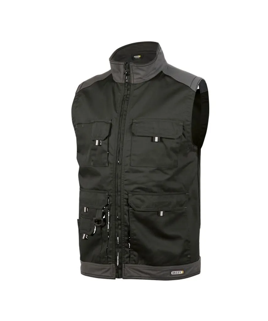 Gilet da Lavoro Estivo 4XL Bicolore Nero/Grigio Cemento Multitasche