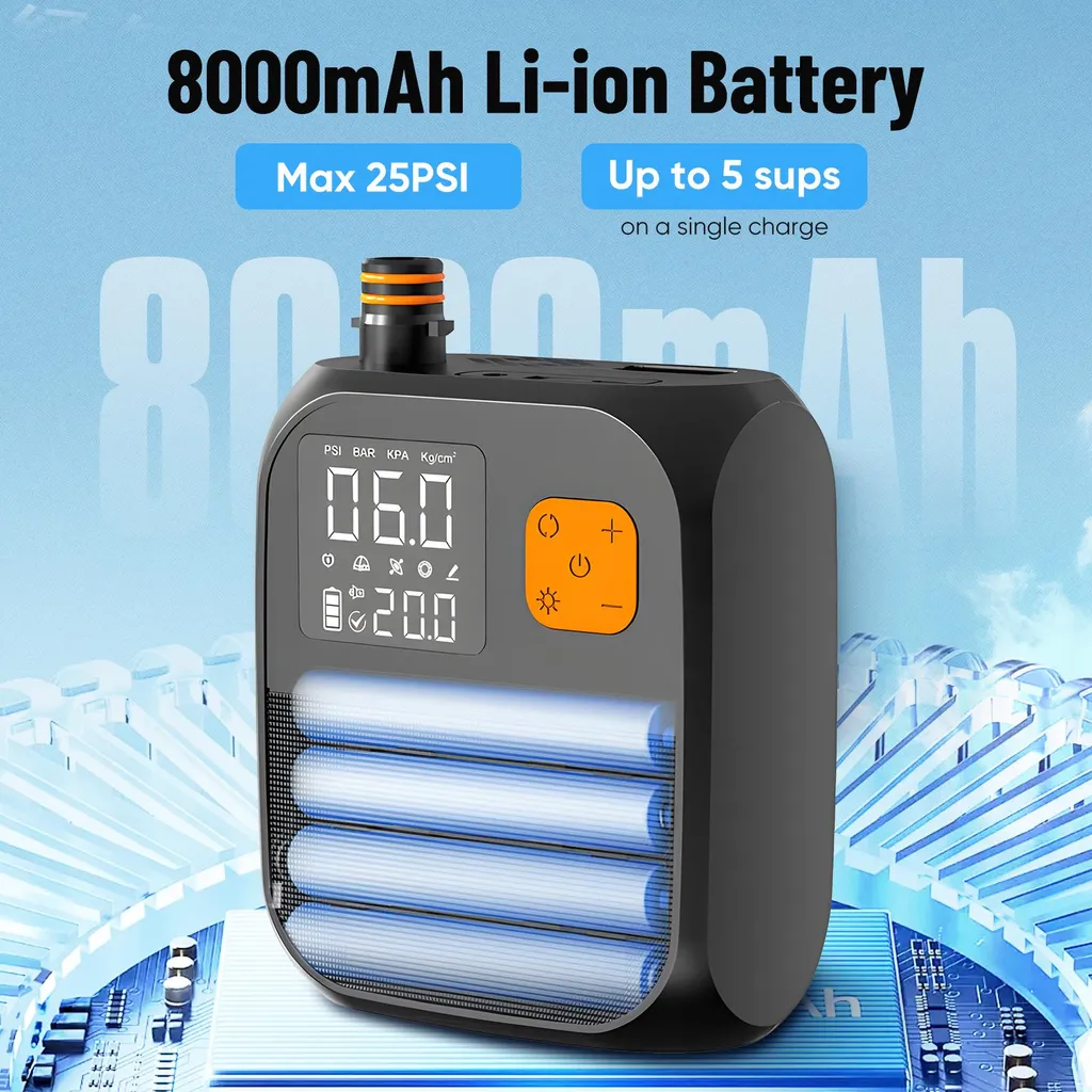 Pompe électrique SUP rechargeable : fini le pompage manuel difficile ! - 7