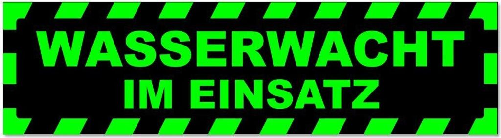 Kiwistar - Autoaufkleber - Grün - Schwarz - 60 x 16 cm - Wasserwacht im Einsatz gestreift - Hinweis Aufkleber Sticker für Auto, Kfz, Fahrrad, PKW...