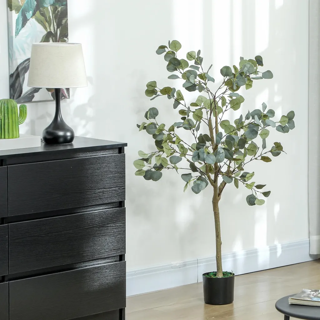 Arbre Artificiel Eucalyptus 150cm pour Balcon et Terrasse - Look Vert - 7