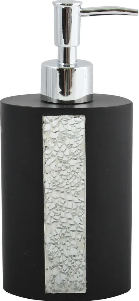 Dispenser Sapone MSV Luanda Nero Opaco - Accessorio Bagno Design 16cm - 2