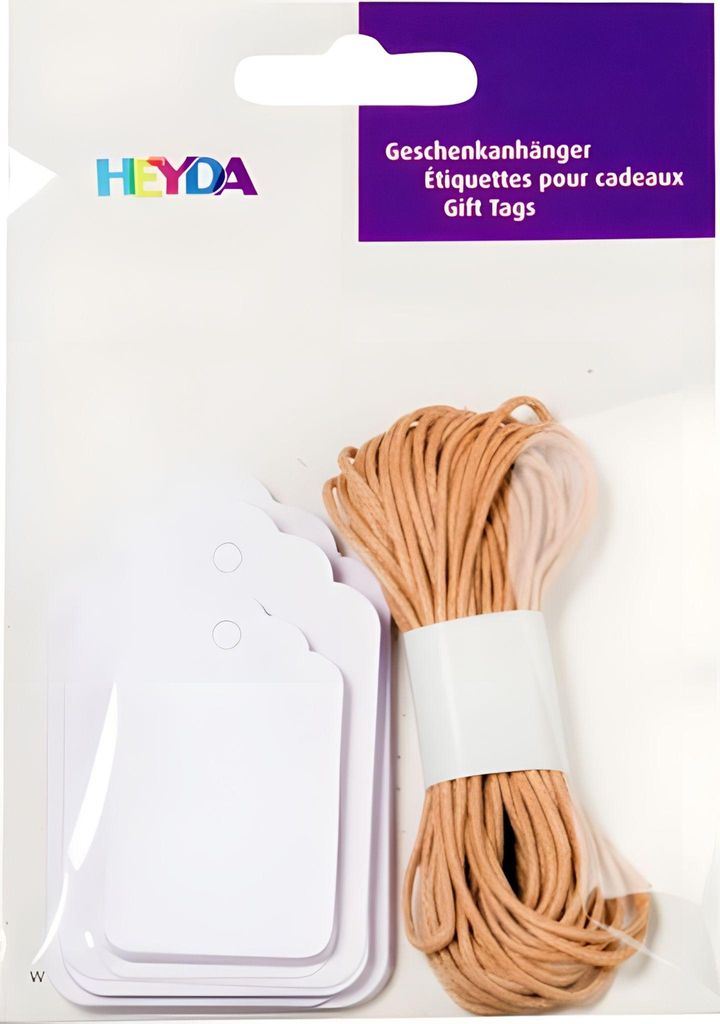 HEYDA 204870733 Geschenkanhänger-Set Packung 95 x 135 cm weiss