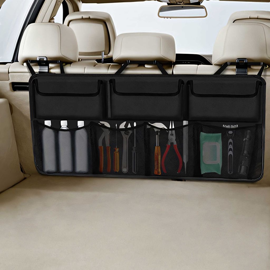 Auto Aufbewahrung Netz Tasche, 6 Stück Set Schwarz Kofferraum