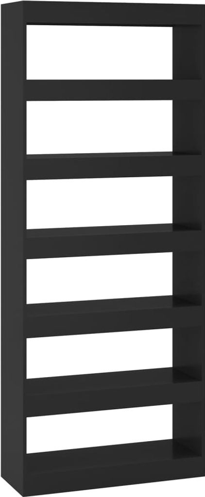 vidaXL Bücherregal/Raumteiler Schwarz 80x30x198 cm Holzwerkstoff