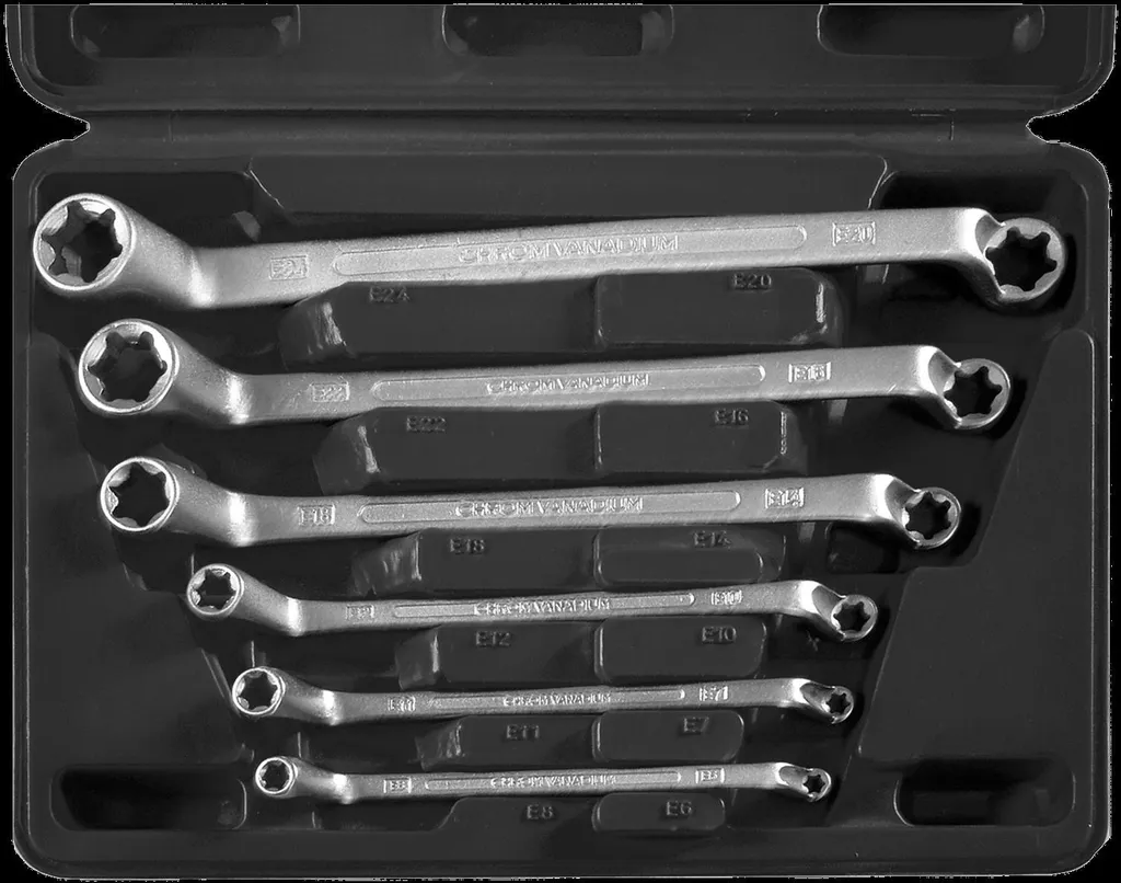 Clés Mixtes Profil E pour Mécanique Auto E6-E24 I Jeu de 6 Pièces TX