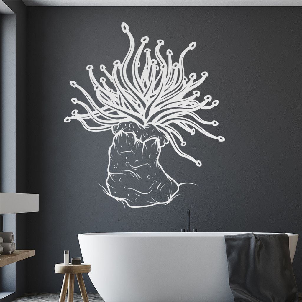 KIWISTAR Seeanemone Seerose Seenelke Wandtattoo in 6 Größen - Wandaufkleber Wall Sticker - Dekoration, Küche, Wohnzimmer, Schlafzimmer, Badezimmer
