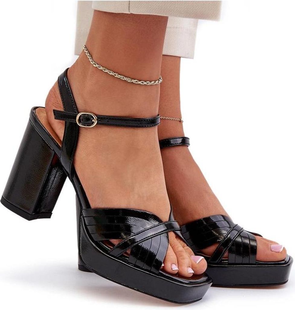 Schwarze Damen Sandalen mit Stiletto-Absatz D&A MR38-668 36