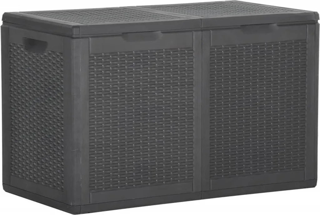 Baule Design SYFAX™ Nero Rattan 180L: Eleganza e Ordine per il tuo Patio