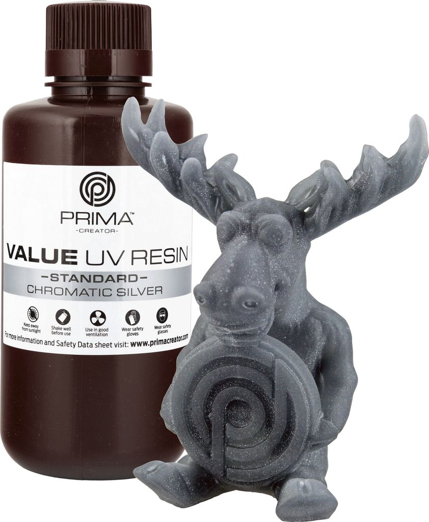 PrimaCreator Value UV / DLP Resin - 500 g - Chromatic Silver