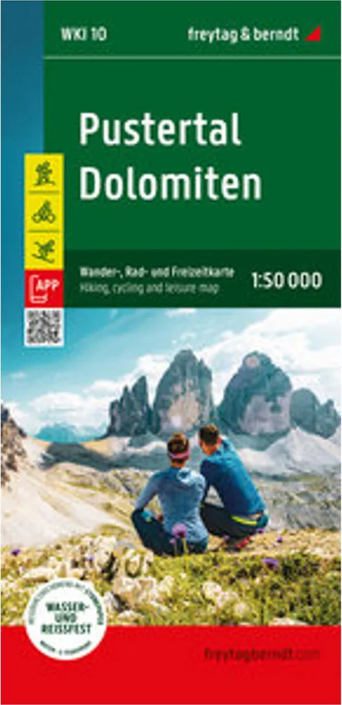 Carte Dolomites 1:50 000 Freytag Berndt avec sentiers et Via Ferrata