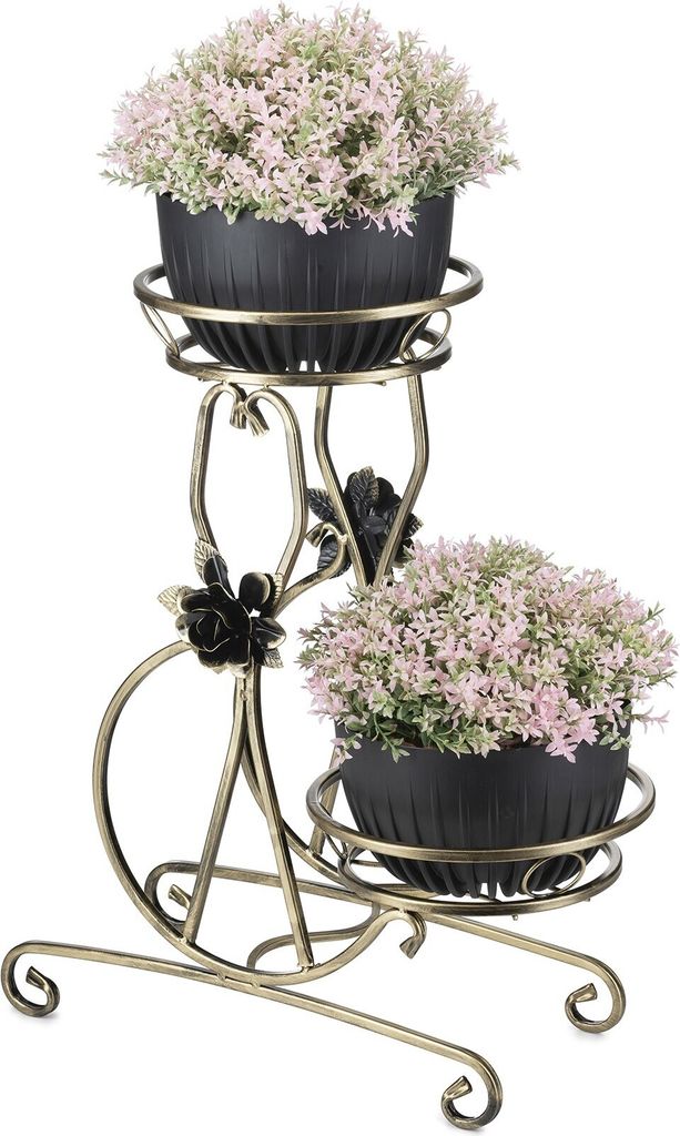Dastal Portavasi per due vasi da fiori Metallo dorato 54x64 Immagine del prodotto 