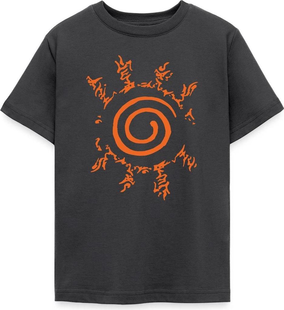 Spreadshirt Naruto Shippuden Symbol Hakke No Fuuin Shiki Teenager T-Shirt, 152/164 (12-14 Jahre), Dunkelgrau