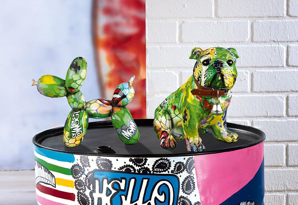 Gilde Ballon Hund "Street Art" Kunstharz mehrfarbig 37393 Produktbild 