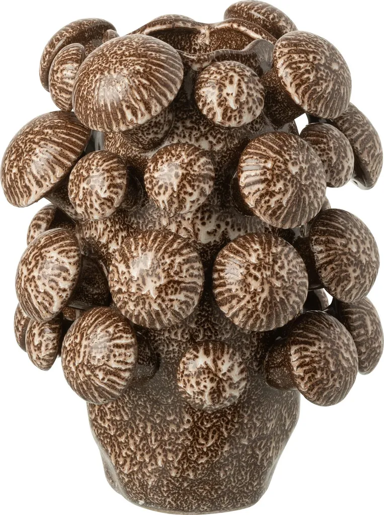 Petit Vase Fungi J-Line Coloris Brun - Accessoire Déco Naturel et Chic