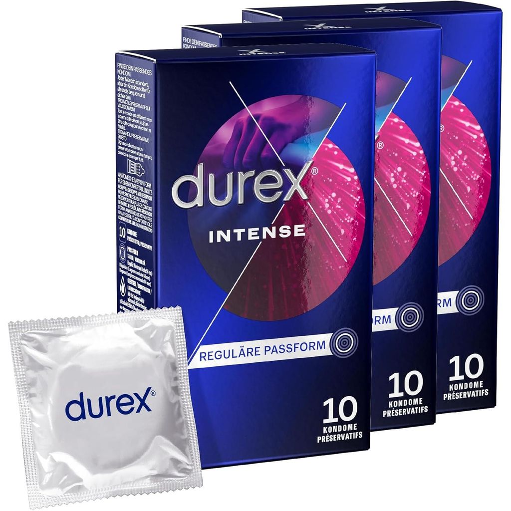 30 Stück Durex Intense Kondome mit Noppen, Rippen & viel Produktbild 