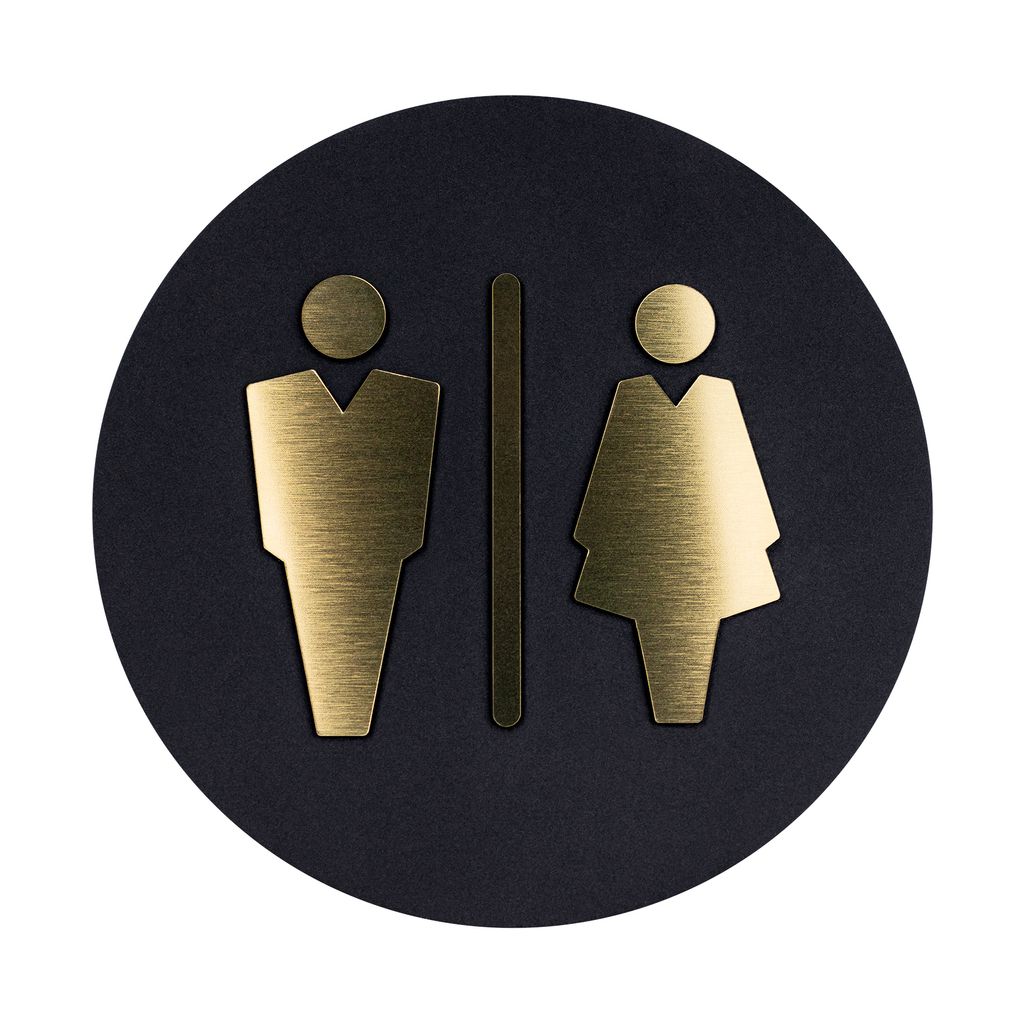 WC Schild aus Laminate - Toiletten Türschild Kunststoffplatten - Türdeko - Toilettenschild - Wegweiser