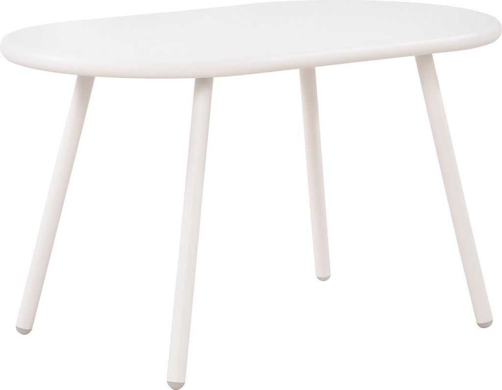 Couchtisch VORIN - Kunststoff Weiß 80x45x45 cm | Sofatisch Oval Beistelltisch Wohnzimmertisch Klein