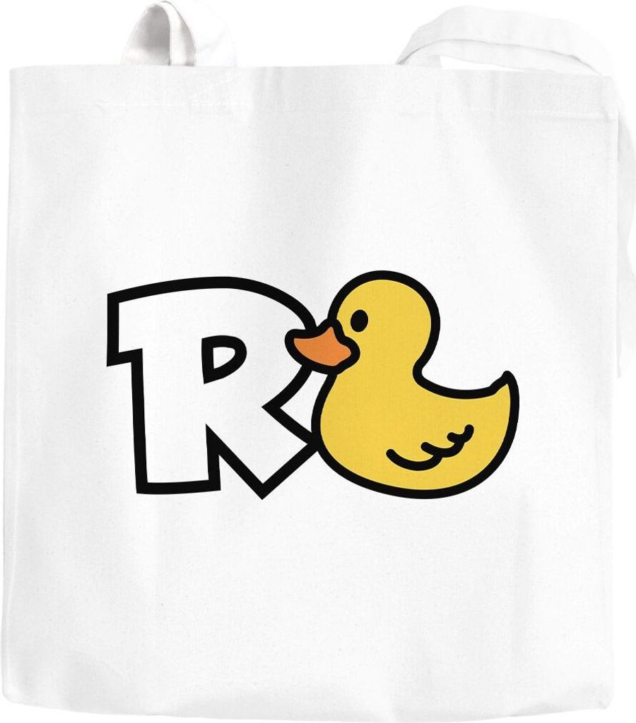 Jutebeutel Rentner Motiv Ente lustiges Geschenk zur Rente witziger Spruch zum Ruhestand Moonworks weiß 2 lange Henkel