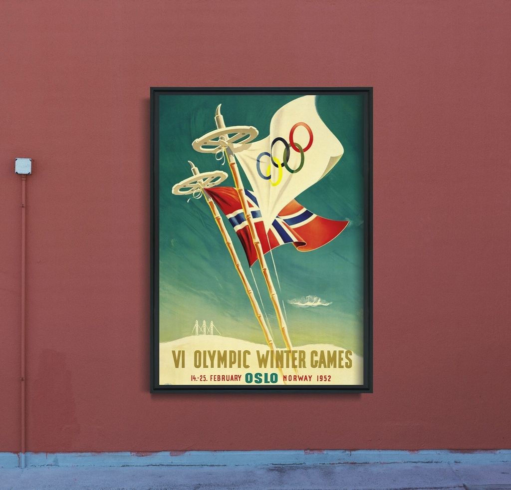 Poster - Canvas - Leinwand - 29,7 cm x 42 cm - VI Olympischen Winterspiele in Oslo