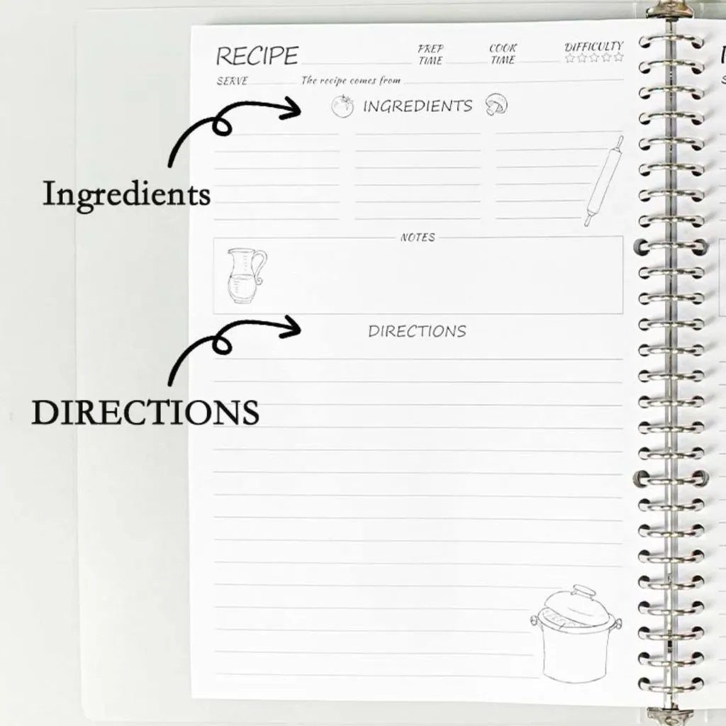 Quaderno Ricette da Scrivere INF Azzurro Cielo - 160 Pagine Organizzate - 3