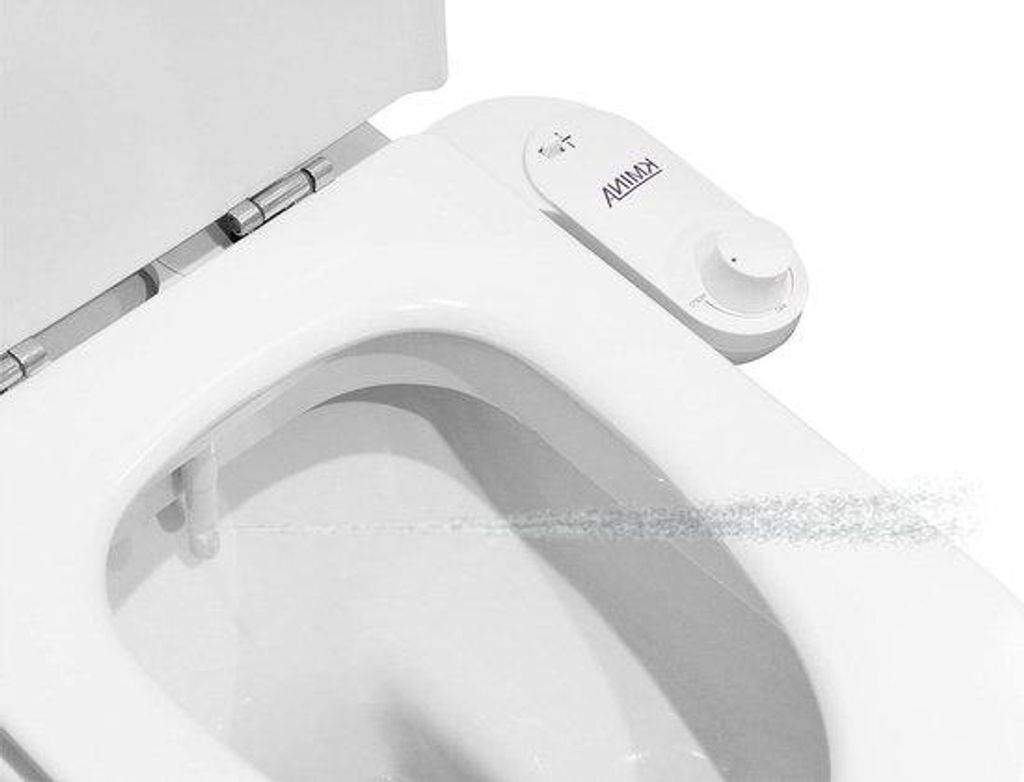 Nicht-elektrischer WC-Bidet mit Kaltwasser-Jet - Adapter für WC-Dusche - Wasser-Jet-Sprayer - Instellbarer Druck - 80 cm - Weiss