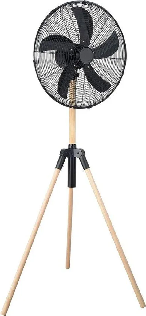 Ventilateur sur pied inox 46 cm bois - Solution fraîcheur silencieuse