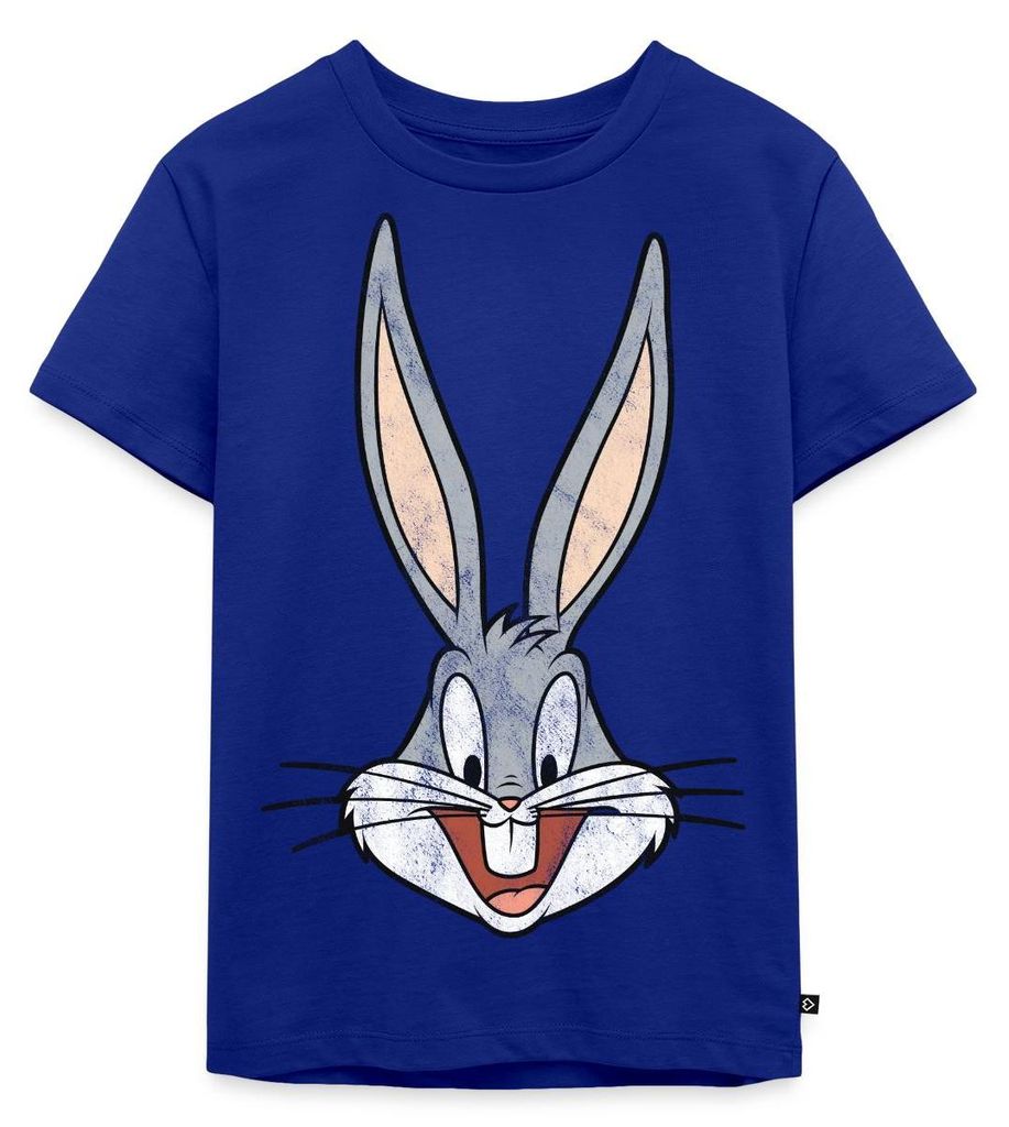 Spreadshirt Looney Tunes Bugs Bunny Kopf Vintage Kinder Premium T-Shirt, 134/140 (8 Jahre), Royalblau