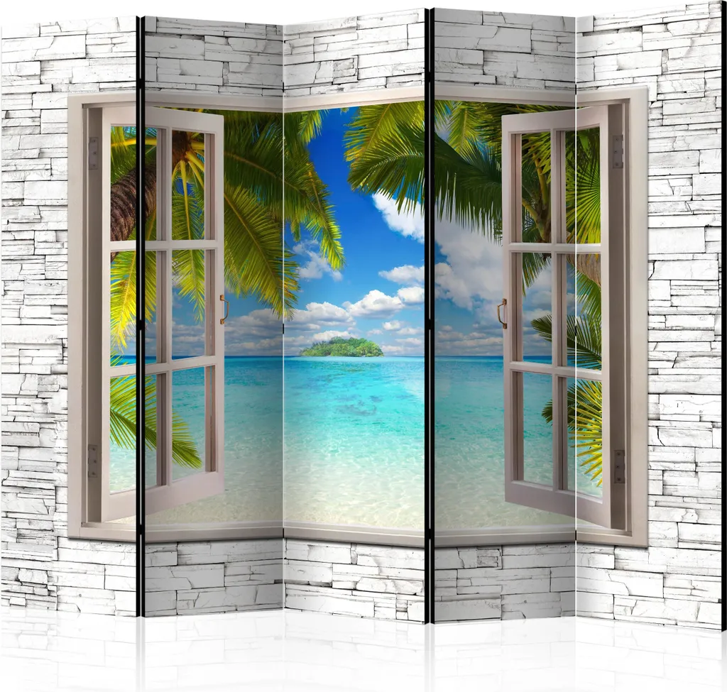 Paravent décoratif XXL 225x172 cm Plage Océan c-C-0090-z-c Séparateur