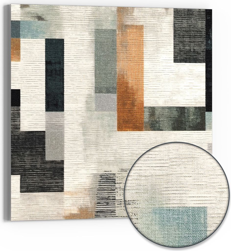 DEQORI Hybrid Leinwand Bild 50x50 cm 'Urbane Struktur' Wandbild Glas flach modern