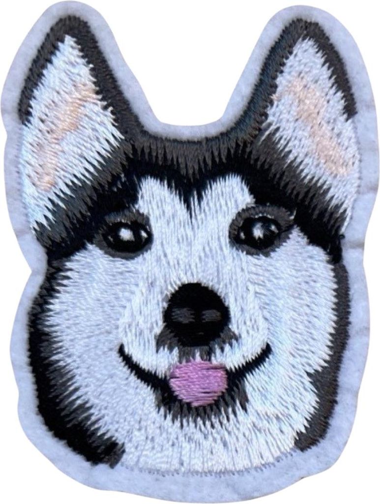 Husky-Hund-Hunde-Emblem-Aufnäher zum Aufbügeln