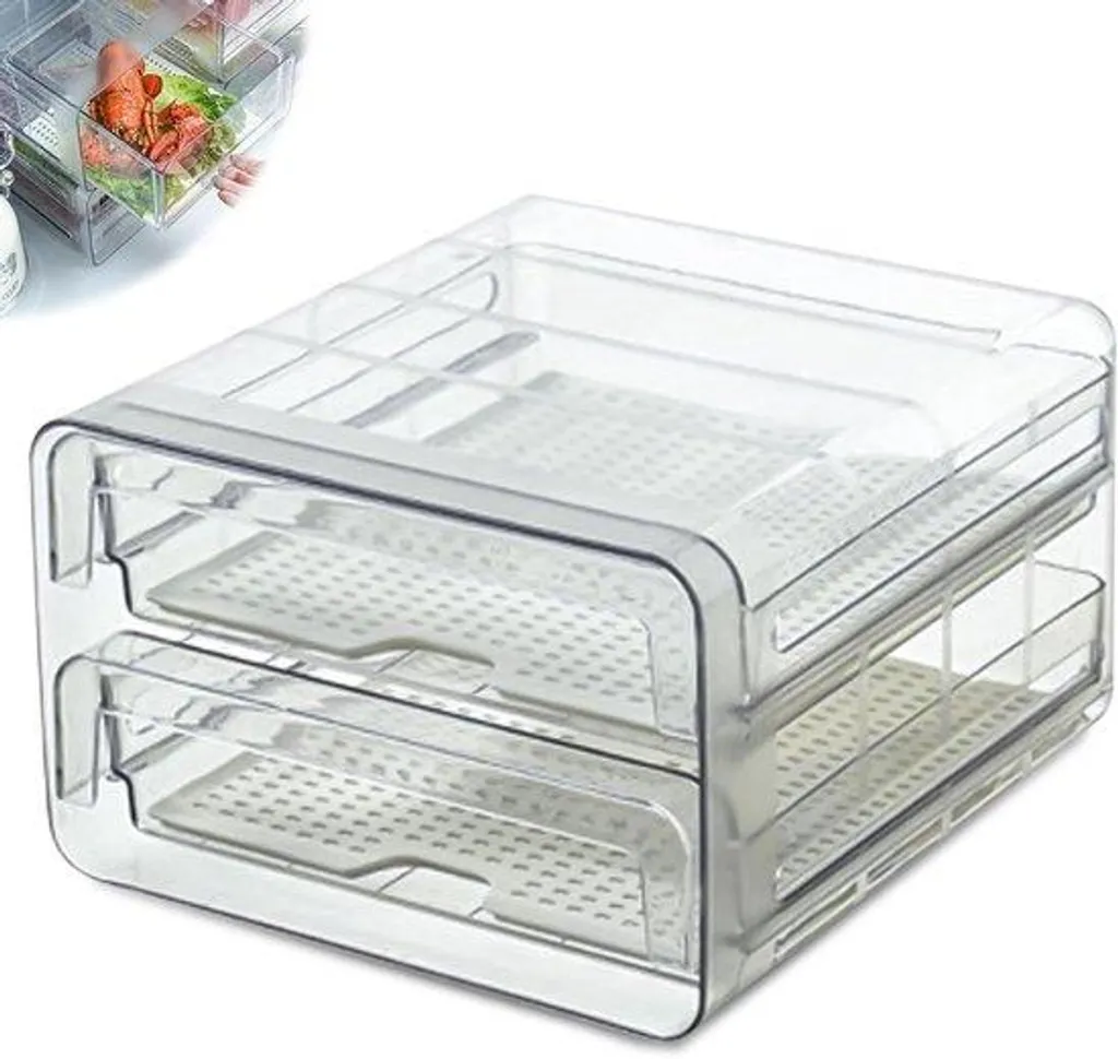 Étagère double pour réfrigérateur empilable 215 x 24 x 14 cm en métal