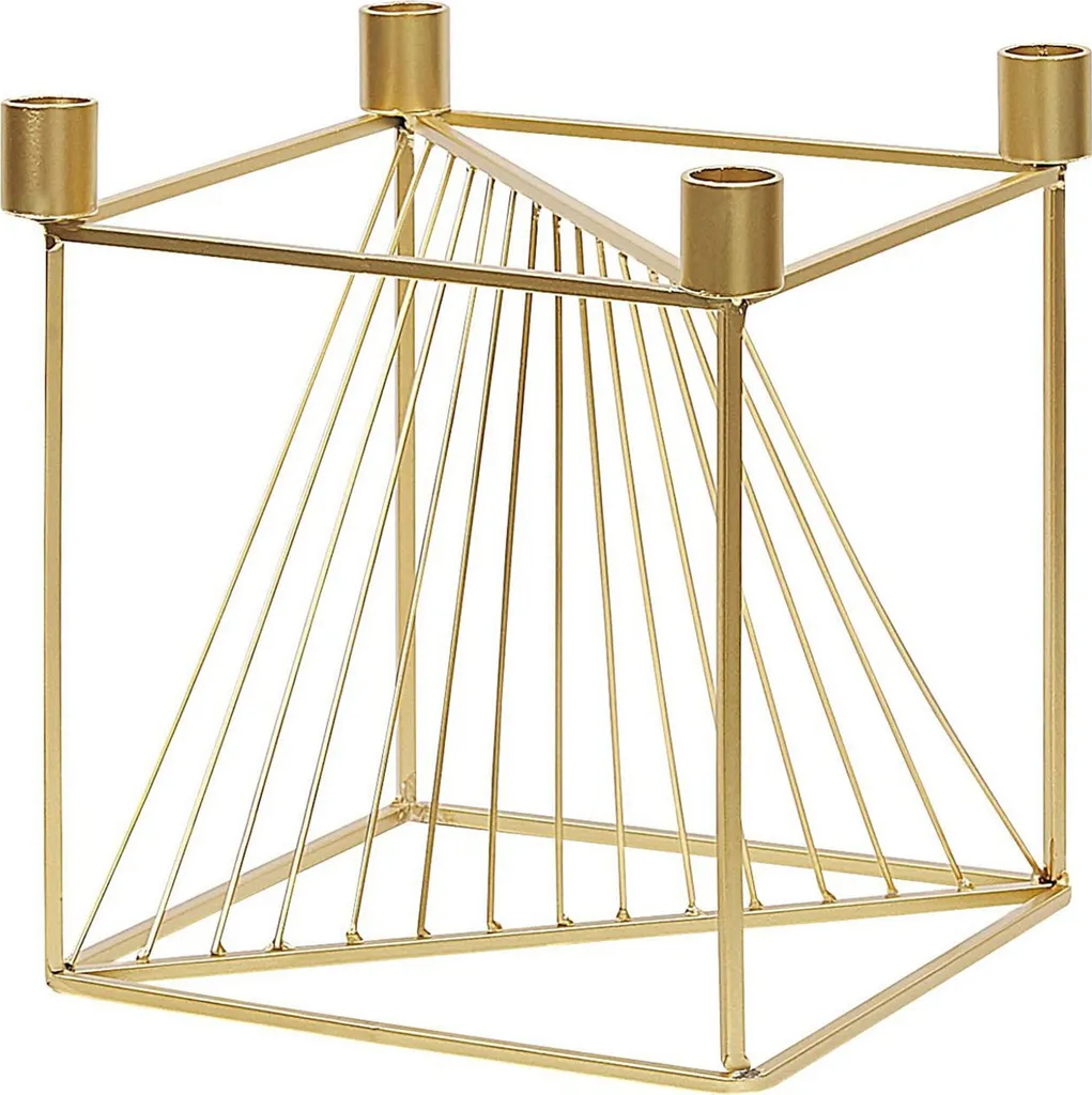 Bougeoir en métal or 23 cm Mindoro - Décoration de centre de table chic