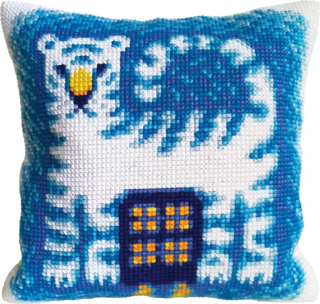 Décoration DIY : Coussin Tigre au Crépuscule à Broder 40x40 cm CDA