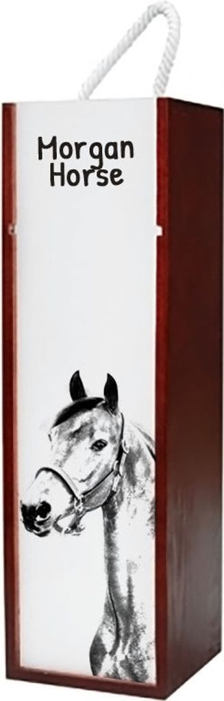 Morgan Pferd - Weinkiste mit Pferd, Alkoholkiste mit Grafik, personalisierte Geschenkbox der Marke Art-Dog