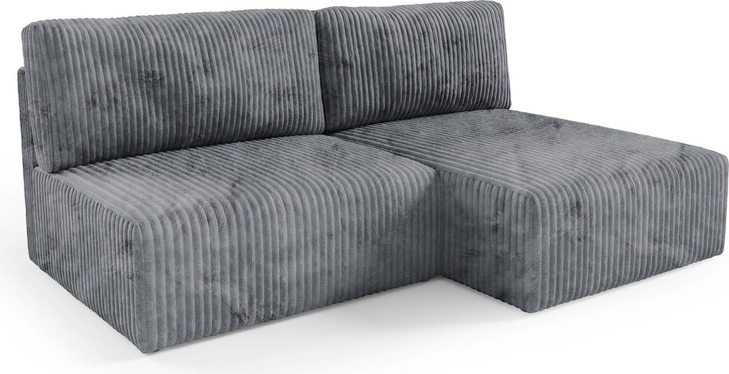 Pergola - Schlafsofa mit Ottomane, 210x149 cm Grau, Stauraum