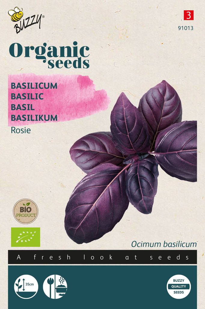 Buzzy Organic Basilikum Rosie - Samen - Ca. 0,5gr | Buzzy_91013