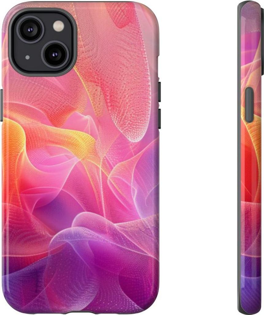 Farbenfrohes, abstraktes Stoffmuster – Hülle Kompatibel mit iPhone 14 Plus