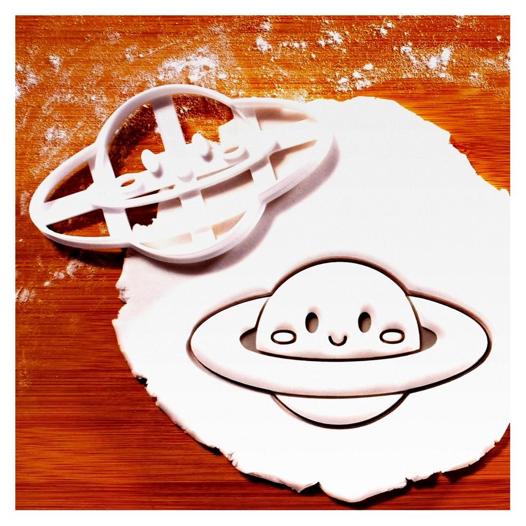 Saturn Planet Ausstechform - Astronomie Thema Ausstecher, Detaillierter Keksausstecher, Geeignet für Fondant, Keksteig, Ton