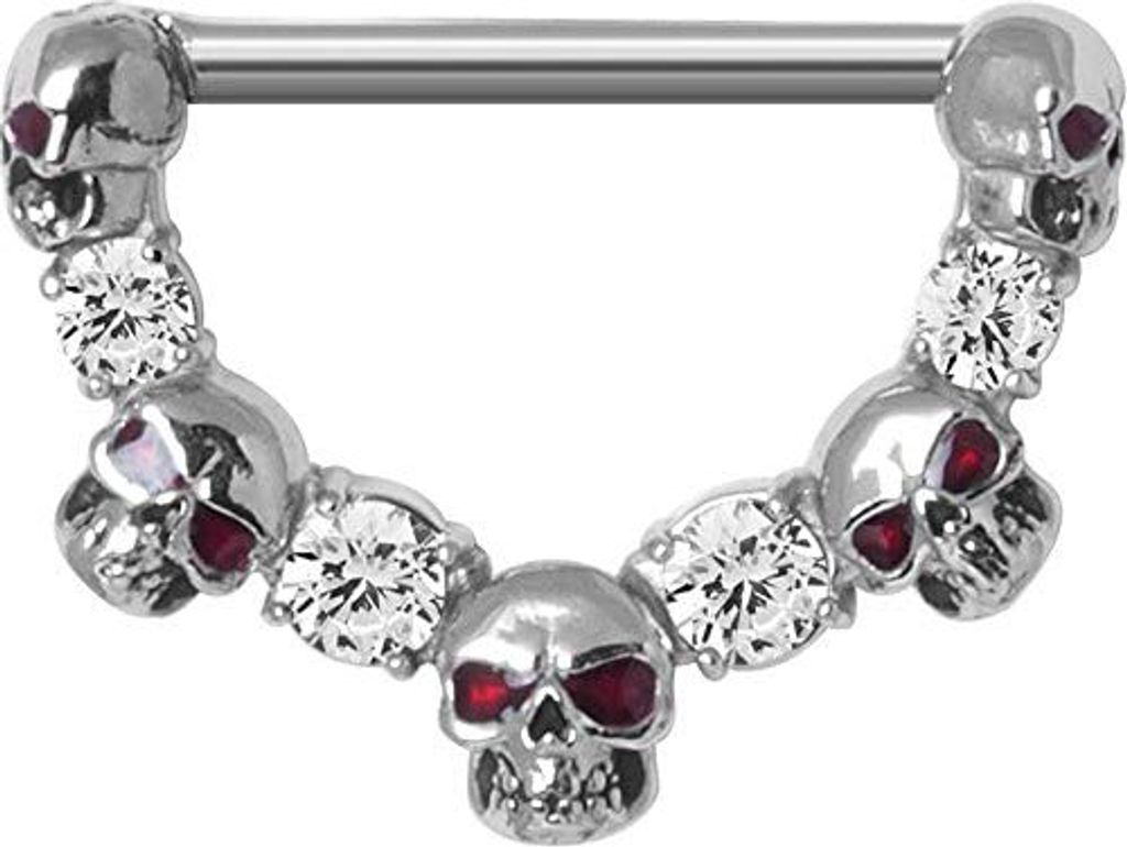 Karisma Segmentring Brust Clicker Piercing-Ring Totenköpfe Produktbild 
