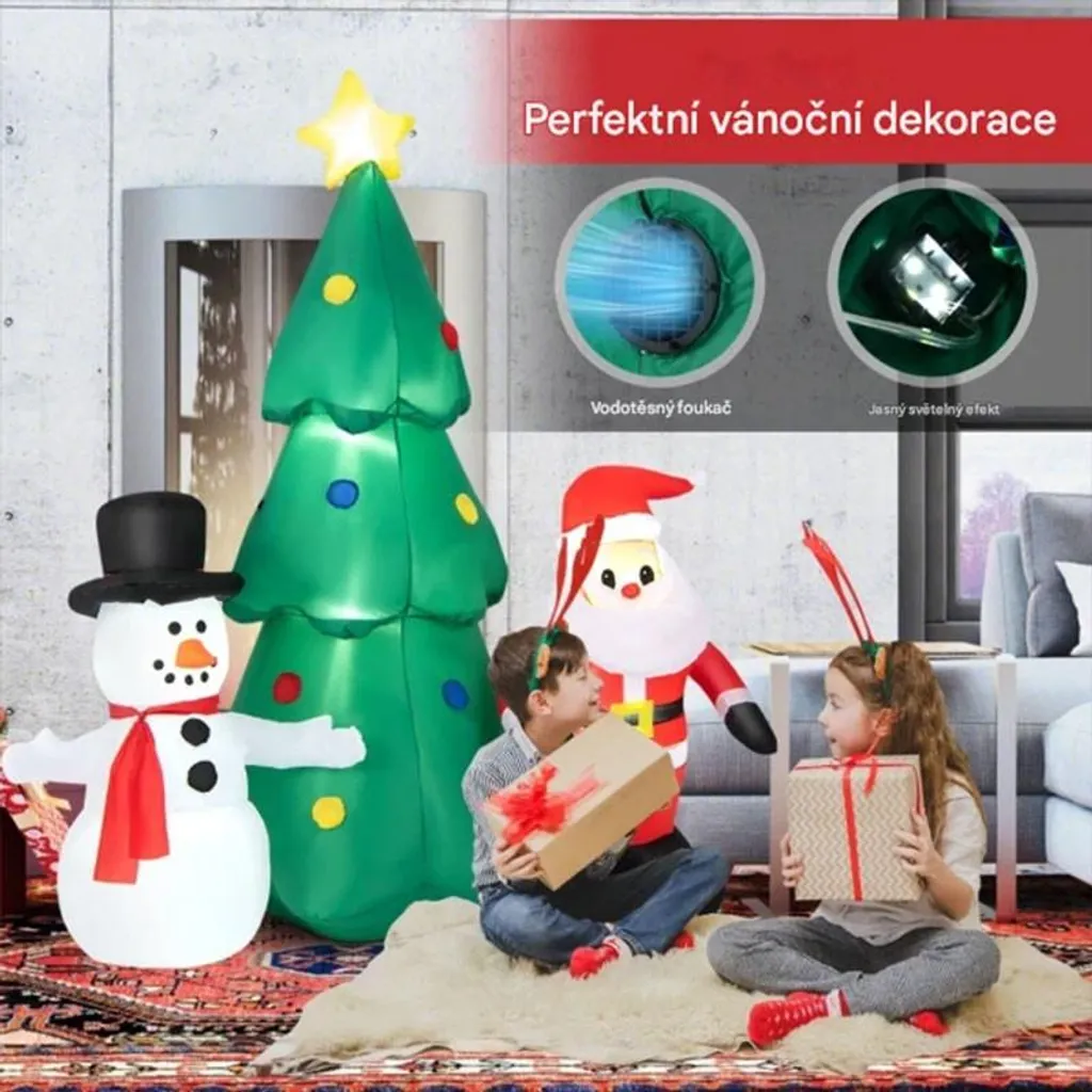 Décoration Noël gonflable 185 cm stable et résistante au vent avec LED - 4