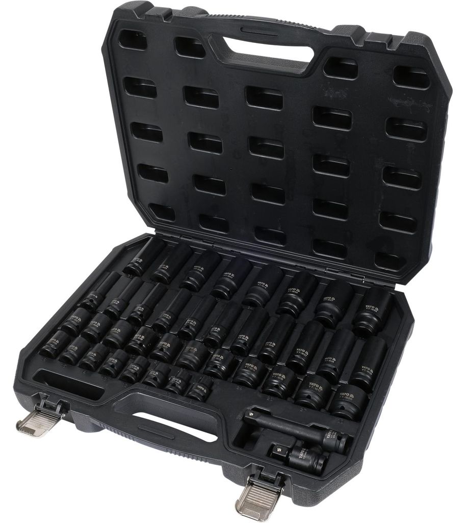 Jeu de douilles 1/2", en acier CrMo, 40 pièces. Image du produit 