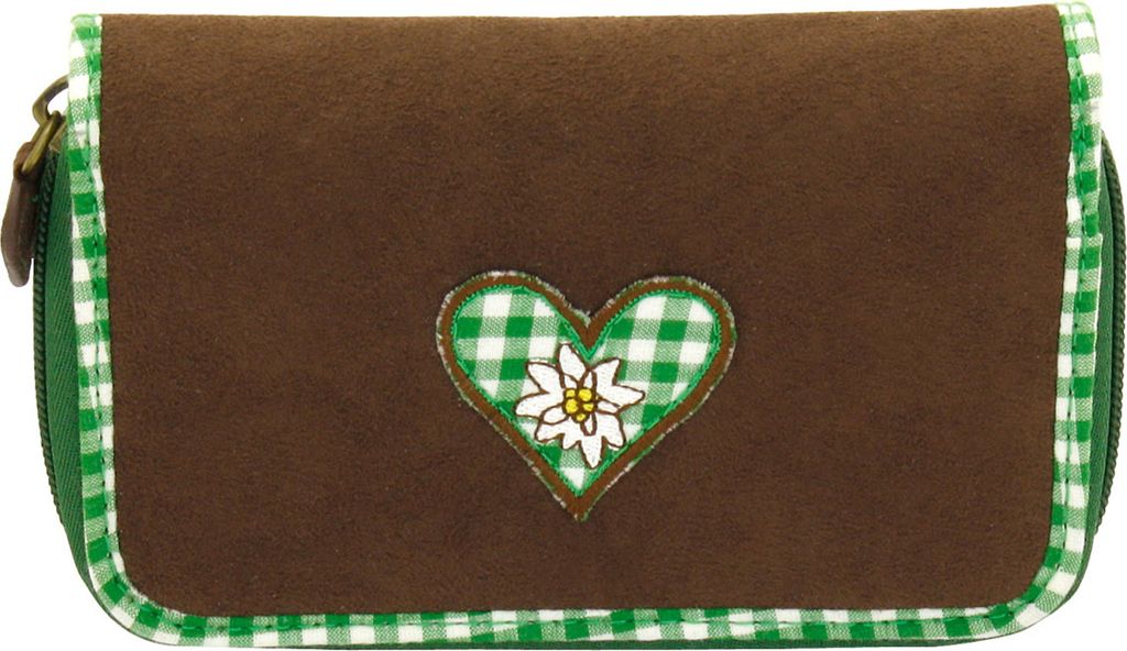 Friedrich Lederwaren RV-Damenbörse Bavaria velvet braun/grün, 13005-7