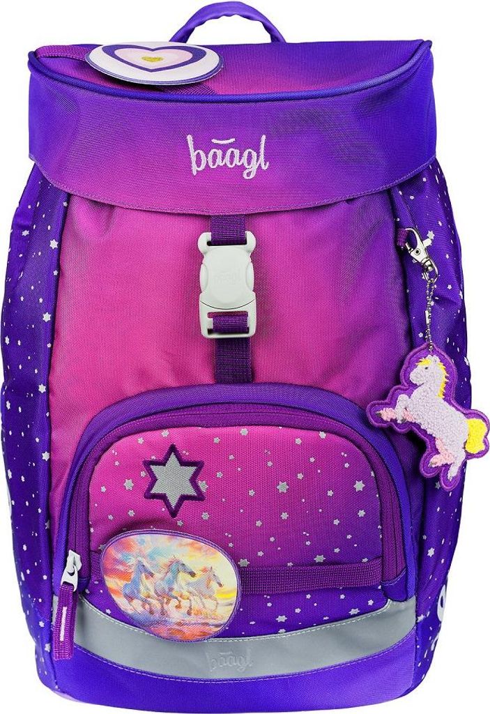 BAAGL Baagl Airy Horse Heart Lila Schulrucksack Produktbild 