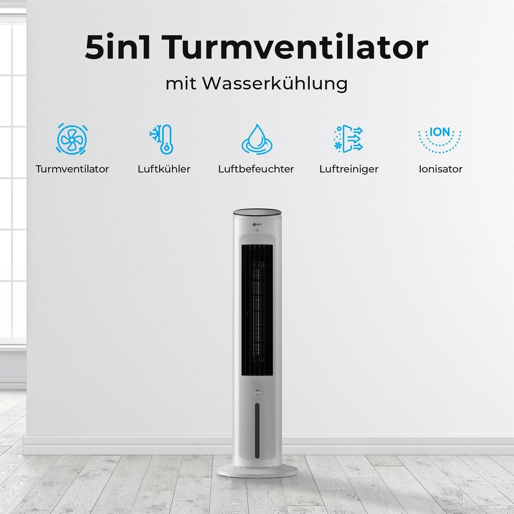 Balter 5in1 Turmventilator mit Fernbedienung, Leiser Produktbild 