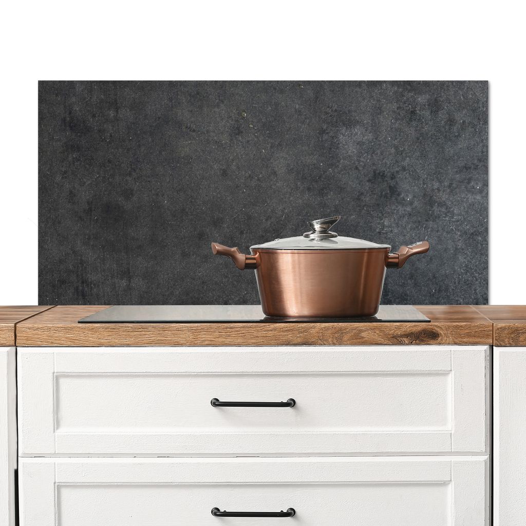 KitchenYeah Spritzschutz Küche - Küchenrückwand - Wandschutz für Herd und Spüle - Industriell - Schiefer - Grau - Strukturiert - Beton 100x...