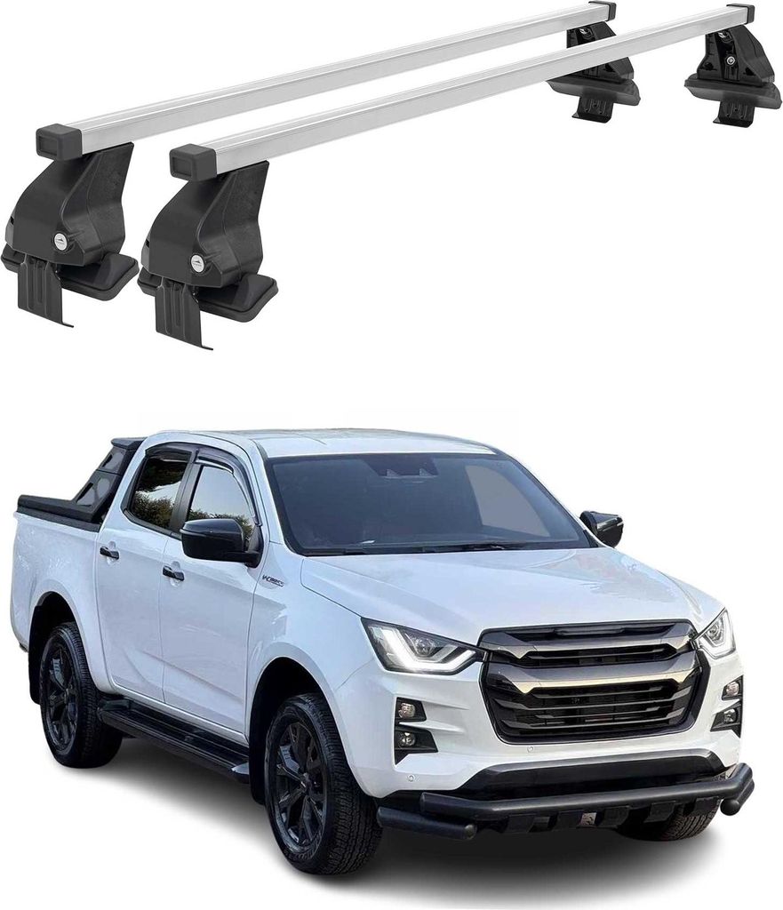 Menabo Dachträger Grundträger für Isuzu D-Max III 2019-2025 Stahl Grau 2tlg