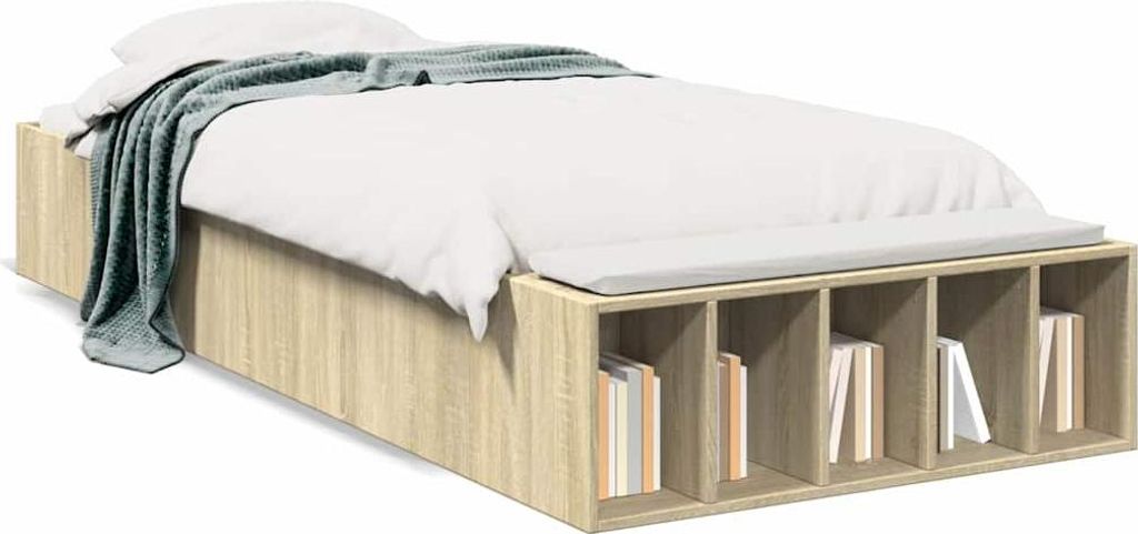 vidaXL Bettgestell Sonoma-Eiche 90x200 cm Holzwerkstoff Produktbild 