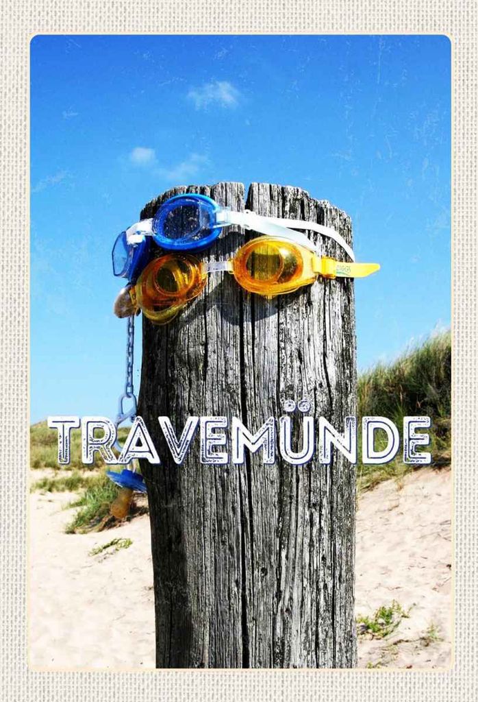 vianmo Holzschild 30x20 cm Travenmüde Schwimmbrille Schnuller Bildmotiv Reisemotiv Abenteuer Reisen