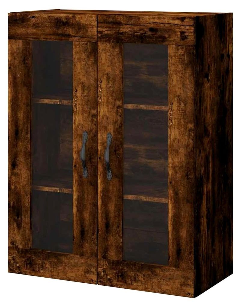 Hängeschrank für Badezimmer, Hängeschrank aus rauchfarbener Eiche, 69,5 x 34 x 90 cm, Holz