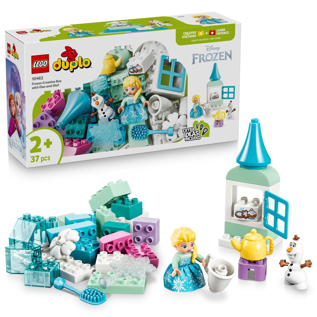 LEGO DUPLO | Disney Frozen Kreativbox mit Elsa und Olaf - Lernspielzeug zur Förderung der Motorik für Kleinkinder - Montessori Set mit 2 Figuren ...